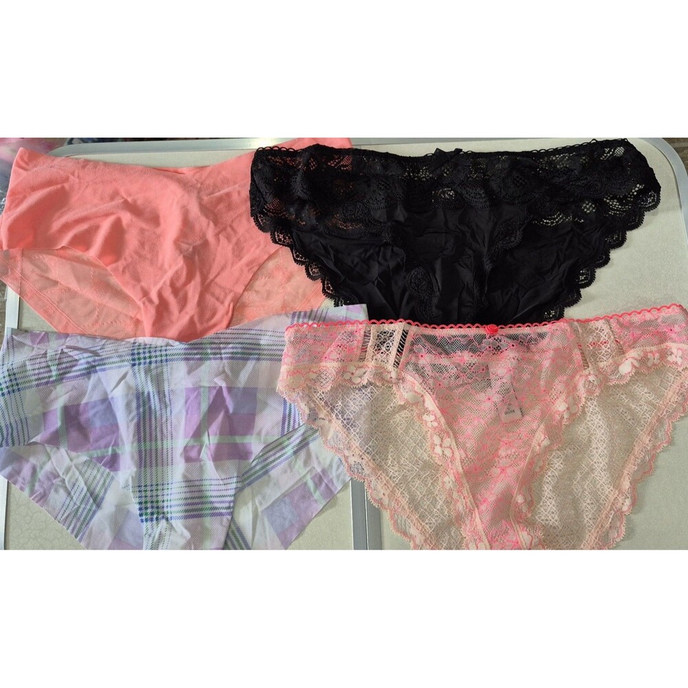 NWOT Lot Of 4 Victorias Secret Medium Underwear Panties Sheer Lace Soft New